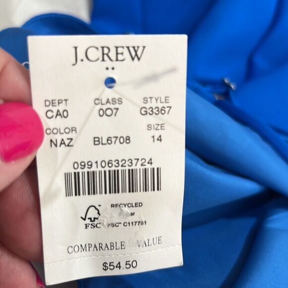 J. Crew Factory Blue Scalloped neck camisole NWT size 14 - Picture 13 of 13